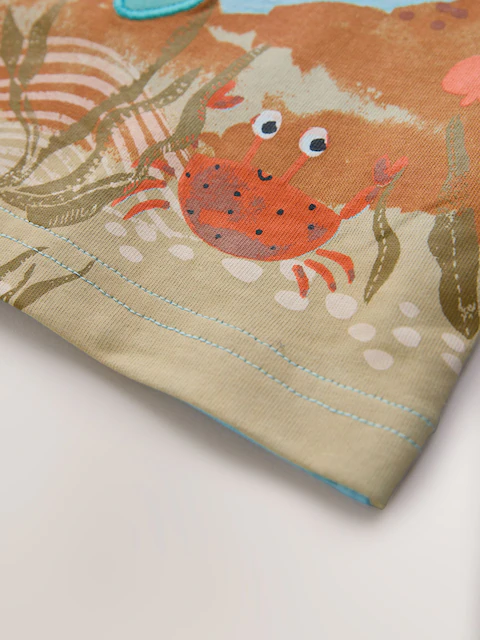 Blue Sea Animal Short Sleeve 3D Padded T-Shirt