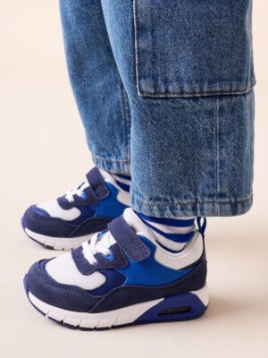 Blue Cobalt Standard Fit (F) Elastic Lace Trainers