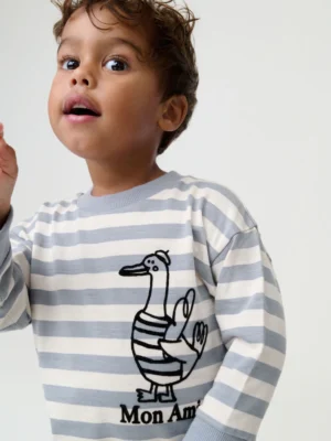 Grey Duck Long Sleeve Back Print T-Shirt