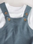 Blue Dungarees and T-Shirt Set