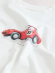White Watercolour Car Short Sleeve Graphic T-Shirt