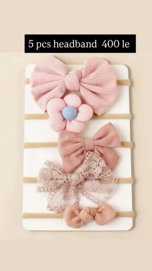 5psc Soft Cotton Comfortable Baby Flower Hair Bands