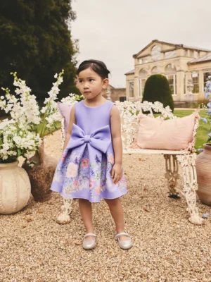 Lilac Floral Scuba Occasion Dress