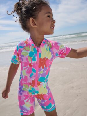 Pink Cherry Wave Sunsafe Swimsuit