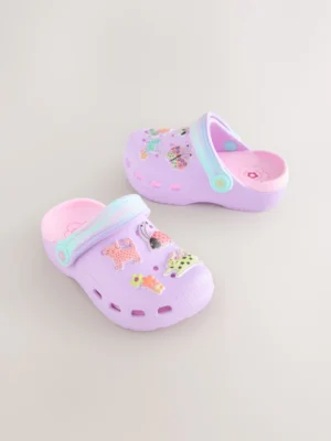 Lilac Purple Animal Character Clogs
