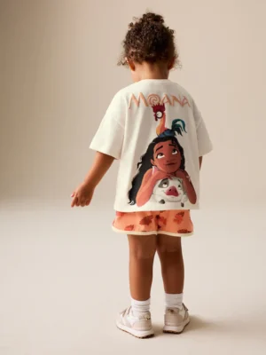 Coral/Ecru Disney Moana Short Sleeve Top and Shorts Set