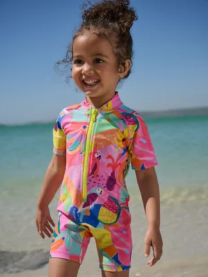 Orange Tropical Sunsafe Swimsuit
