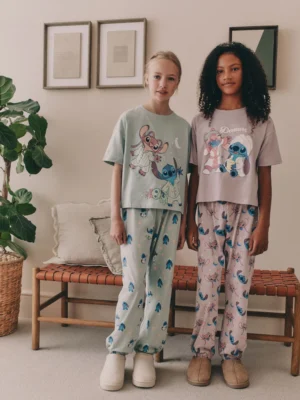 Purple/Green Lilo & Stitch Joggers Pyjamas 2 Pack