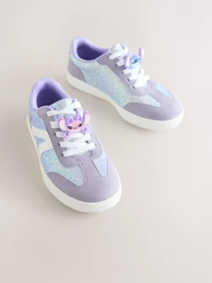 Purple Glitter Lilo & Stitch Lace-Up Lifestyle Trainers