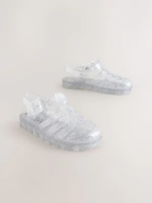 Silver Glitter Jelly Sandals