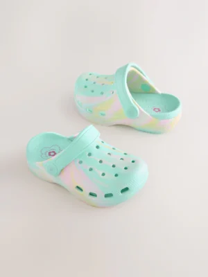 Aqua Blue Marble Standard Fit (F) Comfort Clogs