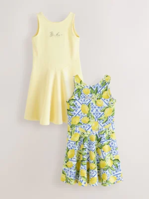 Baker by Ted Baker Polka Dot Printed Jersey Dresses 2 Pack