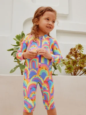Purple Rainbow Long Leg Sunsafe Swimsuit