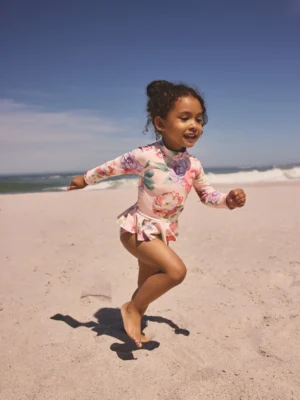Pink Floral Print Sunsafe Swim Set