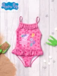 Vanilla Underground Pink Girls Peppa Pig Swimsuit and Towel Poncho Set