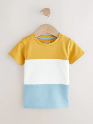 Blue/Yellow Short Sleeve Colourblock T-Shirt