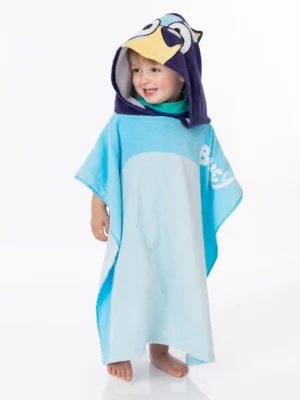 Vanilla Underground Blue Kids Bluey 100% Cotton Towel Poncho