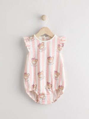 Pink/White Stripe I Love My Daddy Baby Bloomer Romper