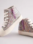 Multi Glitter Standard Fit (F) High Top Trainers