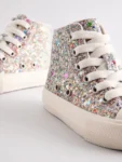 Multi Glitter Standard Fit (F) High Top Trainers