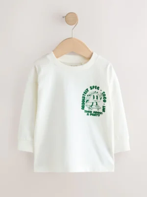 White/Green Taco Long Sleeve Back Print T-Shirt