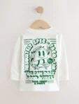 White/Green Taco Long Sleeve Back Print T-Shirt