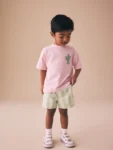 Light Pink/Mint Stripe Short Sleeve T-Shirt & Shorts Set