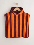 Orange Stripe Towelling Poncho