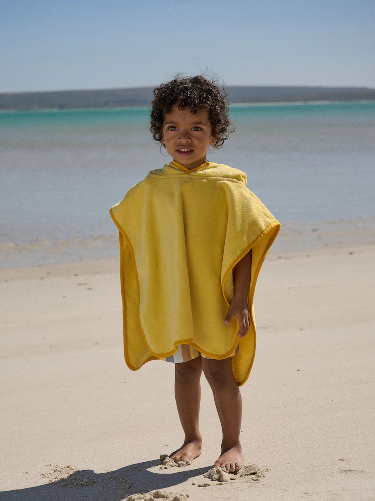 Yellow Lion Towelling Poncho