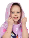 Character Purple Bluey And Bingo Hooded 100% Cotton Towel Poncho