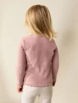 Pink Bunny Long sleeve Embroidered Ribbed Top