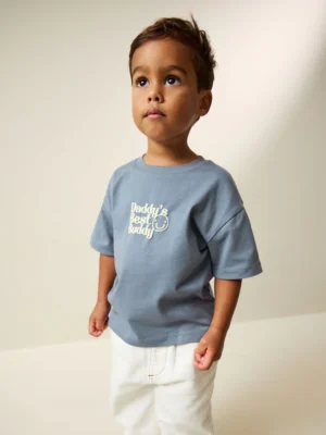 Blue Daddy's Best Buddy Short Sleeve Small Graphic T-Shirt