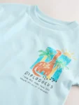Blue Dinosaur Short Sleeve Back Print T-Shirt