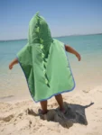 Green Dino Towelling Poncho