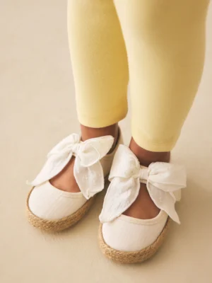 White Bow Espadrille Shoes