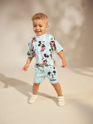 Sage Green Mickey Mouse T-Shirt and Shorts Set