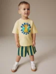 Yellow Lion King Short Sleeve T-Shirt & Shorts Set