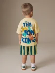 Yellow Lion King Short Sleeve T-Shirt & Shorts Set