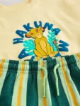 Yellow Lion King Short Sleeve T-Shirt & Shorts Set