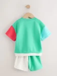 Colour Block Mickey Short Sleeve Crew and Shorts Set