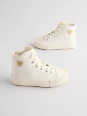White Wide Fit (G) High Top Trainers