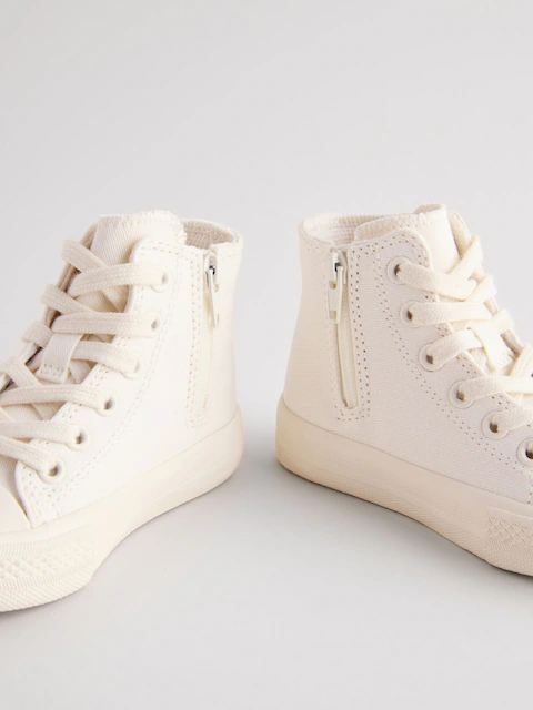 White Wide Fit (G) High Top Trainers