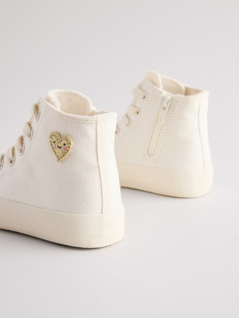 White Wide Fit (G) High Top Trainers