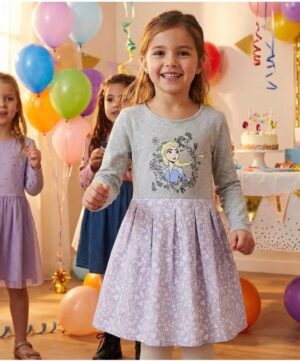 Disney Frozen Elsa Grey Long Sleeved Dress