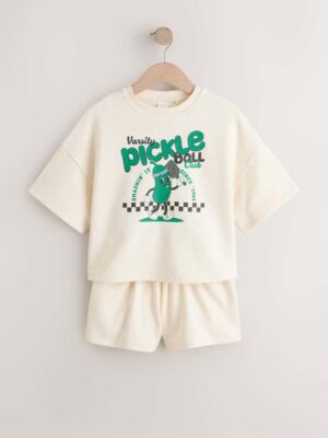 Cream Pickleball Heavyweight T-Shirt and Shorts Set