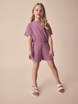 Washed Ribbed Shorts Set