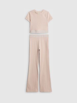 River Island Pink Waist Band Top and Kickflare Set