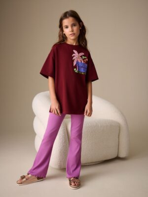 Red/Tropical T-Shirt and Kick Flare Set