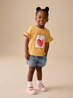 Ochre Yellow Strawberry Short Sleeve T-Shirt