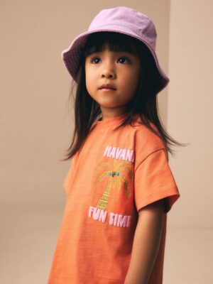 Orange Palm Tree Short Sleeve T-Shirt